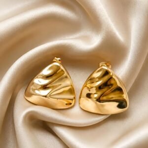 Aretes abanico dorado